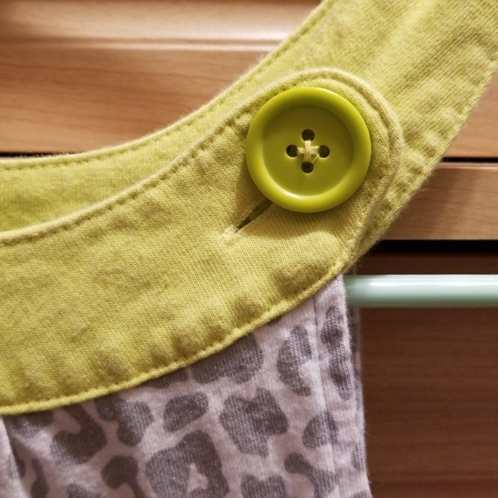 Carters gray leopard print jumper with lime green - Picture 2 of 4